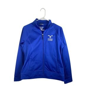 Trimark Womens Royal Blue Full Zip Mock Neck Athletic Jacket Randstad Logo M